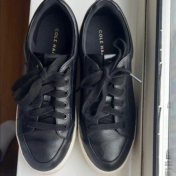 Cole Haan Black and White Sneakers Classic Design - Picture 2 of 3